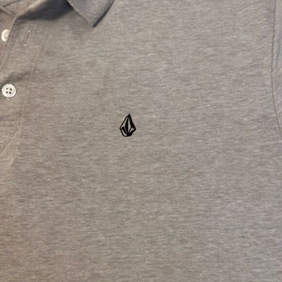 Volcom SS Polo Shirt Mens L Grey Preppy Golf Y2K Grunge Skater - Picture 4 of 9
